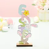 Easter Color Gnome Bunny Welcome Home Slogan Wooden Craft Ornaments