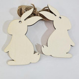 10PCS Diy Paint Drawing Easter Bunny Chicken Wooden Craft Hanging Ornaments