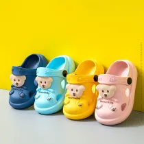 Toddlers Kids 3D Cartoon Bear Flat Beach Summer Slippers