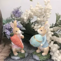 Easter Decors Polyresin Bunny Decorations Spring Figurines Table Accessories for Party Home Holiday
