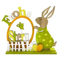 Easter Color Bunny Garden Spring Slogan Wooden Craft Ornaments With Base
