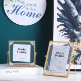 Metal Glass Dried Flower Leaf Plant Specimen Tabletop Photo Frame