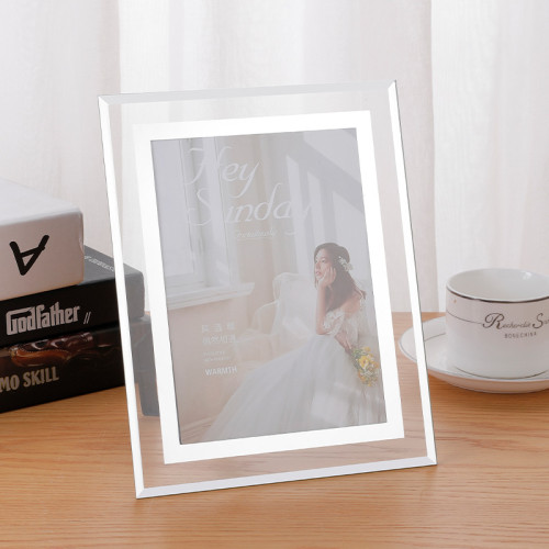 Display Crystal Glass Photo Frame Tabletop Picture