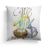 4PCS Easter Them Colorful Easter Cartoon Rabbit Spring Pillow Cushion Cover