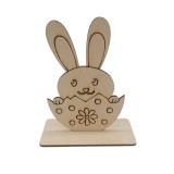 Diy Paint Drawing 10PCS Easter Bunny Decorations Wooden Craft Ornaments for Home Party Office