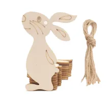 10PCS Diy Paint Drawing Easter Bunny Chicken Wooden Craft Hanging Ornaments