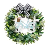 Easter Artificial Green Leaf Wreath Wall Window Faux Porch Farmhouse Patio Garden Décor
