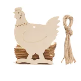 10PCS Diy Paint Drawing Easter Bunny Chicken Wooden Craft Hanging Ornaments