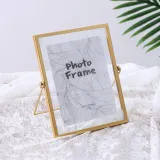 Metal Glass Dried Flower Leaf Plant Specimen Tabletop Photo Frame
