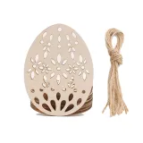 10PCS Diy Paint Drawing Easter Egg Wooden Craft Hanging Ornaments