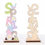 Easter Color Gnome Bunny Welcome Home Slogan Wooden Craft Ornaments