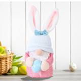2PCS Easter Bow Gnome Bunny Faceless Plush Doll Ornaments With Egg