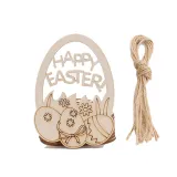 10PCS Diy Paint Drawing Easter Egg Wooden Craft Hanging Ornaments