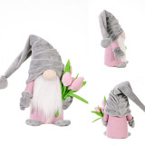 Easter Hat Gnome Bunny Faceless Plush Doll Ornaments With Tulip