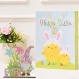 Easter Color Gnome Bunny Welcome Home Slogan Wooden Craft Ornaments