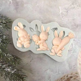 2PCS 3D Easter Egg Bunny Carrot Silicone Non-Stick Molds DIY Baking Moulds
