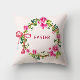 Easter Theme Pillow Covers Colorful Flower Birds Easter Eggs Slogan Pillow Cushion Cover