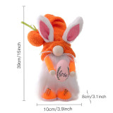 Easter Pink Ears Gnome Bunny Faceless Plush Doll Ornaments With Egg Carrot Basket