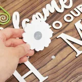 Holiday Interchangeable Seasonal Welcome Sign Round Wood Wreaths Hanging Door Wall Decoration