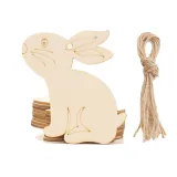 10PCS Diy Paint Drawing Easter Bunny Chicken Wooden Craft Hanging Ornaments