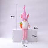 Easter Long Leg Gnome Bunny Faceless Plush Doll Ornaments With Egg Carrot