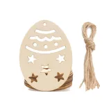 10PCS Diy Paint Drawing Easter Egg Wooden Craft Hanging Ornaments