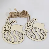 10PCS Diy Paint Drawing Easter Bunny Chicken Wooden Craft Hanging Ornaments
