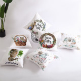 Easter Theme Pillow Covers Colorful Easter Cartoon Rabbit Spring Pillow Cushion Cover