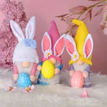 Easter Gnome Bunny Faceless Plush Doll Ornaments With Egg
