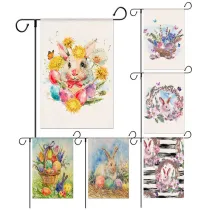 Spring Easter Bunny Small Garden Flag Egg Vertical Double Sided Burlap Yard Outdoor Decor