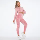 Women Cloud Printing Peach Lift Seamless Workout High Waisted Scrunch Butt Yoga Leggings