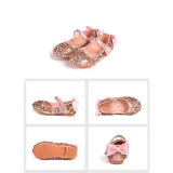 Kid Girl Pure Color Sequins Glitter Bowknot Princess Dress Shoes