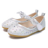 Toddler Girl Crystal Diamonds Bowknot Flat Dress Shoes