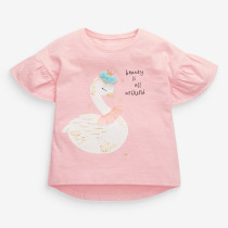 Girls Cute Little Swan Shirts Cartoon Tops