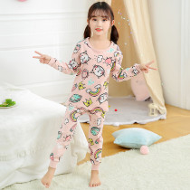 Toddler Kids Girl Rainbow Cat Pajamas Sleepwear Set Long-sleeve Cotton Pjs