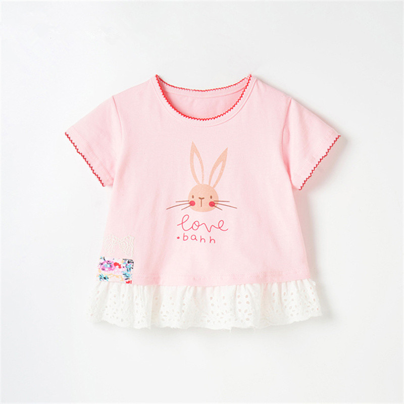 Girls Cute Rabbit & Cake Pattern Shirts Cartoon Tops