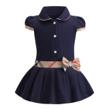 Toddler Girls Bow Tie Polo A-line Dress