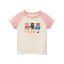Girls Cute Three Little Bears Pattern Cartoon Tops