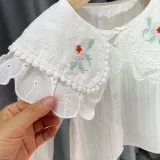 Girls Cute Lace Collar Pattern Blouse Cartoon T-shirt Tops