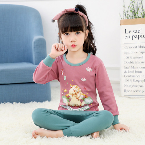 Toddler Kids Girl Unicorn Pajamas Sleepwear Set Long-sleeve Cotton Pjs