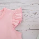 Toddler Girls Rabbit Pattern Flying Sleeves Mesh Dress