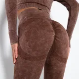 Women Cloud Printing Peach Lift Seamless Workout High Waisted Scrunch Butt Yoga Leggings