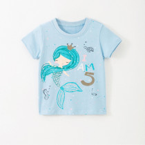 Girls Cute Mermaid Pattern Shirts Cartoon Tops