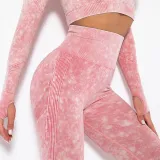 Women Cloud Printing Peach Lift Seamless Workout High Waisted Scrunch Butt Yoga Leggings
