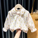 Girls Cute Raspberry Pattern Lace Collar Blouse Cartoon T-shirt Tops