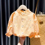Girls Cute Dandelion Pattern Lace Collar Blouse Cartoon T-shirt Tops