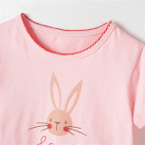 Girls Cute Rabbit & Cake Pattern Shirts Cartoon Tops