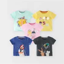 Girls Rabbit & Rainbow Pattern Shirts Cartoon Tops