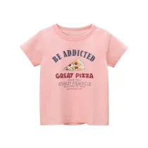 Girls Cute Pizza Pattern Shirts Cartoon Tops