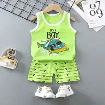 Toddler Kids Boy Planes Summer Vest Tops and Short Pant Sleepwear Set Cotton Pjs